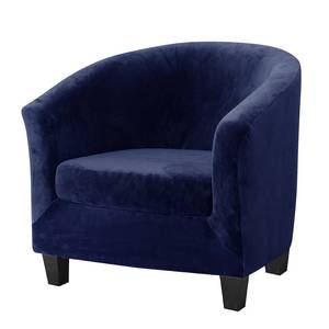 lot 16350 image: MIFXIN 2 Piece Velvet Tub Chair Covers with Cushion Cover Stretch Soft Removable Club Chair Slipcovers Armchair Sofa Couch Furniture Protector for Living Room Bar Counter Hotel (Dark Blue) - Retail $35