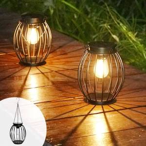 lot 17138 image: Hanging Solar Lanterns Outdoor Waterproof, Solar Powered Ultra-Bright Lights Solar Lantern for Patio Garden Porch Yard Pathway (2 Pack ) - Retail $20