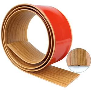 lot 18091 image: Floor Transition Strip 2 Self Adhesive Flat Vinyl Flooring Transitions Strip with Strong Backing Wood Grain 5cm, 3.28FT, Brown Wood Grain - Retail $9