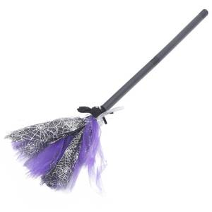 lot 18092 image: SUPVOX Halloween Witch Broomstick - New Purple Wizard Broom for Cosplay Prop - Ideal for Costume Parties, Dress-Up and Trick-or-Treating - Retail $15