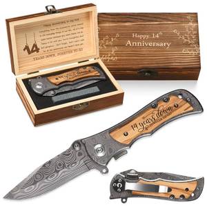lot 2205 image: GiveGreatGift 14th Gifts Wedding Anniversary for Him, 14 years Marriage Keepsake for Men, Ivory Anniversary Present for Husband - Retail $20
