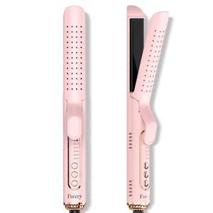 lot 2213 image: Farery Chill Set Soft-Air Curling Iron Gentle Soft Air for Quick Styling and Long-Lasting Curls, Lock in Style with Cooling Air Vents, 2-in-1 Hair Straightener and Curler with Upgraded Long Barrel, Pink - Retail $15