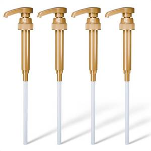 lot 2218 image: 4 Pcs Coffee Syrup Pump Dispenser - Works as Skinny and Torani Syrup Pump - Fits Various 25.4 oz Bottles, Precise Dispensing 0.3oz and Lockable Design, Easy to Use and Clean, Ideal for Liquid and Pastes - Retail $7