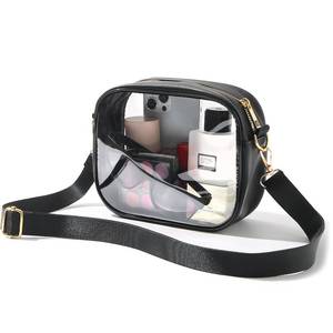 lot 2268 image: TOBVZOO Clear Purse Crossbody Bag for Women Stadium Approved, Small Leather Clear Bag with Adjustable Strap for Concert Sports Events (Black) - Retail $9