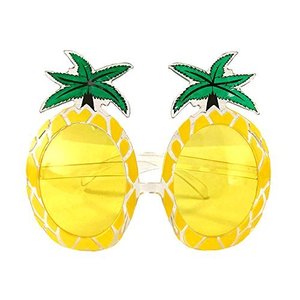lot 2271 image: Crazy Night Fiesta Tropical Pineapple Sunglasses, Tropical Hawaiian Luau Party Summer Party Beach Party Novelty Sunglasses (yellow) - Retail $7