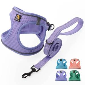 lot 2273 image: BELLA and PAL Step in Vest Harness for Small and Medium Dogs, No Pull Small Dog Harness with Leash Set, Comfortable Air Mesh Puppy Vest Harness with Reflective Strip (Lavender, XS) - Retail $12
