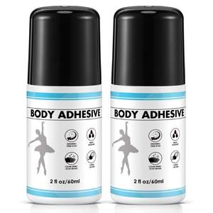 lot 2275 image: ElectricWise 2 Pcs Roll On Body Adhesive for Dancers, Sweat Resistant Water Wash Off Body Glue for Skin and Clothing, Fashion Butt Glue Applicator for Compression Stocking, Bras, Wig, Residue Free, 2oz - Retail $12