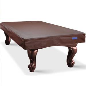 lot 2281 image: K-Musculo Pool Table Cover, Heavy Duty Leatherette Billiard Table Cover, Waterproof and Tearproof, 789 Foot Fitted(Brown,7.5FT) - Retail $93