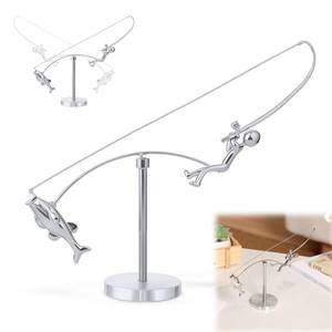 lot 2304 image: BCBU Kinetic Fishing Sculpture - Balance Art for Your Space, Balance Art Sculpture,Balance Tumbler Kinetic,Fisherman Home Decoration,Unique Desk Kinetics Arts Sculptures&nbsp