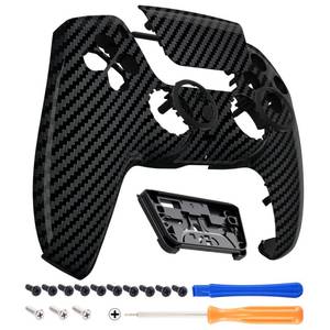 lot 2320 image: eXtremeRate Luna Redesigned Graphite Carbon Fiber Front Shell Touchpad Compatible with ps5 Controller BDM-010 020 030 040 050, DIY Replacement Faceplate Touch Pad Cover Compatible with ps5 Controller - Retail $22