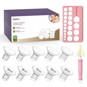 lot 2341 image: Nuliie 10PCS Silicone Flanges Insert Replacement Kit, Flange Sizing Kit 1315171921mm for 24mm FlangeShield Breast Pumps, Pumping Essential Kit for Moms - Retail $10