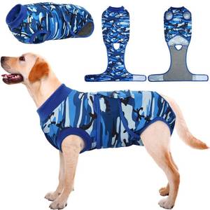 lot 2344 image: Kuoser Recovery Suit for Dogs Cats After Surgery, Professional Pet Recovery Shirt Dog Abdominal Wounds Bandages, Substitute E-Collar and Cone,Prevent Licking Dog Onesies Pet Surgery Recovery Suit - Retail $34