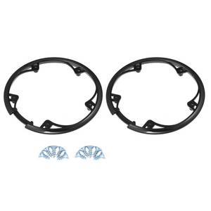lot 4008 image: X AUTOHAUX 2pc 48 Teeth 10cm 5 Holes Bicycle Bike Crankset Chain Wheel Cover Protection Chain Wheel Protective Cover Black - Retail $12