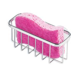 lot 4014 image: iDesign Gia Stainless Steel Dish Sponge Holder Basket with Suction Cups, Ideal for Kitchen Sinks and Bathroom Organization, 2.25D x 2.5inW x 5.75inH, Set of 1, Polished - Retail $8