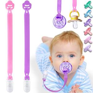 lot 4026 image: Silicone Pacifier Clip with Adapter Ring for Philips Avent Soothie, 2 Pack One-Piece Soft Binky Clips Holder for Baby Girls Boys, Newborn Baby Essentials for Teething Relief Toys Baby Shower - Retail $10