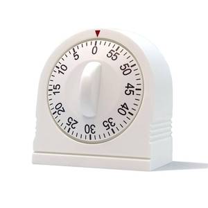 lot 4042 image: 60 Minute Wind Up Timer, Visual Mechanical Timer with Loud Alarm, Manual Countdown Timers for Classroom, Home, Study and Cooking (White) - Retail $9