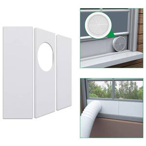 lot 4051 image: Forestchill Portable Air Conditioner Window Seal Plates Kit for 5 Diameter Exhaust Hose, Universal AC Vent Kit for Sliding Windows and Hung Windows, Adjustable Length Sealing Panels for Mobile AC - Retail $22