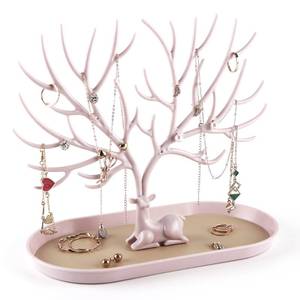 lot 4093 image: MOREandLESS Antlers Jewelry Display Stand,Tree Tower Rack Hanging Organizer for Ring Earrings Necklace Bracelet - Retail $10