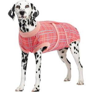 lot 18097 image: Kuoser Dog Recovery Suit for Female Male Dogs, Post-Surgery Bodysuit for Spay Neuter, Dog Onesie After Surgery, Anti-Licking Pet Surgical Recovery Suit, Pink XXL - Retail $35