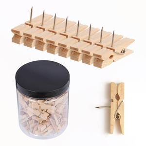 lot 18104 image: ZYFOFFICE 100-Pack Wooden Push Pins for Bulletin Board - Durable Cork Board Clips with No-Mark Design, OfficeHome Decorative Thumbtacks - Retail $9