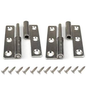 lot 18108 image: 2Pcs 4 Lift Off Door Hinges, Heavy Duty Window Detachable Hinge 304 Stainless Steel for Internal External Doors (Left Handed) - Retail $13