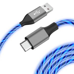 lot 18117 image: Light-Up USB-C Charging Cable, 6ft - Fast Charging Cord Type-C - Compatible with iPhone 15ProPlusPro Max, Galaxy S24S23S22S21S20, iPad, Pixel, and More (Blue) - Retail $10