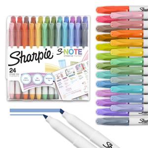 lot 18127 image: Sharpie S-Note Creative Markers, Pastel Highlighters, Art Marker Set, Assorted Colors, Chisel Tip, 24 Count - School, Home, and Office Use, Teacher Supplies - Retail $9