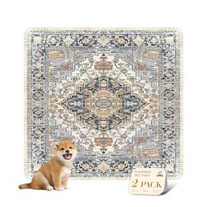 lot 19287 image: nunubaby Washable Pee Pads for Dogs, Stylish, Non-Slip and Leak-Proof Pee Pads. Reusable Potty Pads for Dogs for Crates and Floors.(BeigeMulti, 36 x36in ) - Retail $30