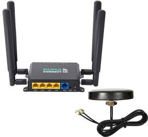 lot 19289 image: KUMA Connect PRO 4G LTE RV WiFi Kit with High-Gain Outdoor Antenna  Boosts Weak Cell Signal for Stable Internet in Remote Areas  Unlocked for ATandT, T-Mobile  4-Port Router for 32 Devices  12v - Retail $120