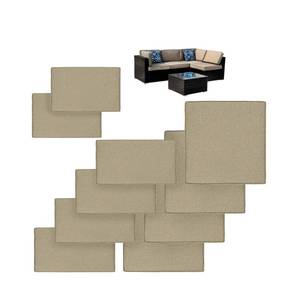 lot 19329 image: VIXLON 10Pcs Patio Cushion Covers Replacement Splashproof UV-Resistant Inelastic Covers with Zippers, Max Compatible 25.6x25.6x4inch Patio Cushion, for 5 Pcs Outdoor Patio Furniture Sets - Retail $63
