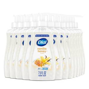 lot 19336 image: Dial Liquid Hand Soap, Vanilla Honey, 7.5 fl oz, Pack of 12 - Retail $15