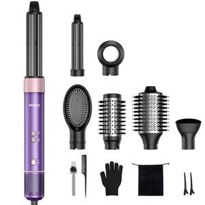lot 19357 image: High-Speed Hair Dryer Brush � 7 in 1 Hot Air Styler with 1500W Motor and Powerful Airflow � Fast Drying, Curling, Straightening and Volumizing � Ionic Care for All Hair Types � Mavue - Retail $500