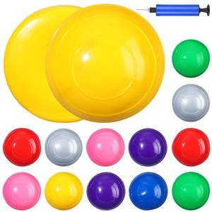 lot 19376 image: Libima 12 Pieces Balance Pods Balance Trainer Dots Stepping Stones for Kids Half Balance Disc with Hand Pump for Adults Yoga Core Strength Coordination Physical Exercise Obstacle Training, 8 Colors - Retail $25