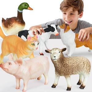 lot 19387 image: Hazibao 6 Pack Soft Jumbo Farm Animal Toys,Big Realistic Animals Farm Figures for Kids Toddlers Boys Girls 1 2 3 4 5Year Old,Christmas Brithday Gift - Retail $33