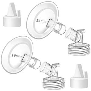 lot 19413 image: PumpMom-us 19mm Soft Rim Flanges Compatible with Spectra S2 S1 9 Plus Breastpumps Accessories, Replacement Breast Shield and Duckbill Valves for Spectra Pump Parts and 19 Flange - Retail $18
