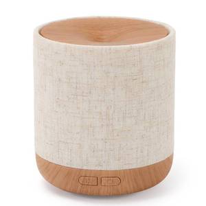 lot 19438 image: ZmarKraft Essential Oil Diffuser 200ml with Fabric Cover and Night Lamp  Ultrasonic Aroma Diffuser  Humidifier w Lights  Room Decor  Small Humidifier for Bedroom  Gift (Light Brown) USED - Retail $30
