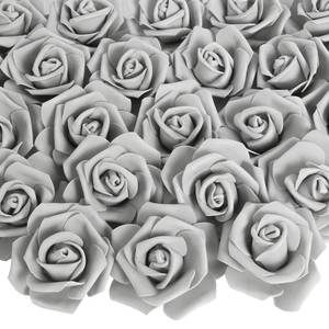 lot 19446 image: INSUNSIX 100 PCS Foam Roses Grey Rose Artificial Flowers Foam Flowers Fake Flowers Faux Roses for DIY Wedding Bouquets Centerpieces Arrangements Party Baby Shower Home Decor(Grey) - Retail $20