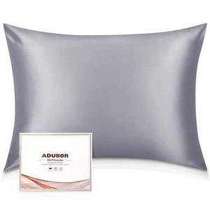 lot 20407 image: Adubor 100percent Silk Pillowcase - Mulberry Silk Pillow Cases, 23 Momme 6A Grade Fibers, Silk Pillow Case for Hair and Skin Health, with Hidden Zipper (Standard 2026, Light Gray, 1PC) - Retail $22
