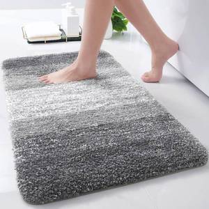 lot 20439 image: Arotive Microfiber Bathroom Rugs, Shaggy Soft and Absorbent Bath Rug, Non-Slip, Thick Plush Machine Washable Dry Bath Mats for Bathroom, Tub and Shower, 24x16, Grey, Rectangular - Retail $13