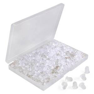 lot 20448 image: Clear Earring Back 6 mm Silicone Clear Earring Clutch Safety Backings 1200 Pieces (Giant Bullet1200) - Retail $7