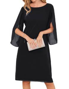 lot 20457 image: GRACE KARIN Wedding Guest Dresses for Women 2024 Summer Chiffon Dresses Black 16 - Retail $55