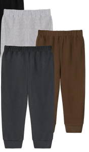 lot 20460 image: GLASH Kids Boys Fleece Sweatpants, 3-Pack 3T Boys Pants GreyBrownIron Grey - Retail $26