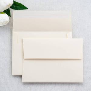 lot 20462 image: PONATIA 50 PCS 5x7 Envelopes, Self- Adhesive Cream A7 Envelopes for Weddings, Invitation Cards, Photos, Postcards, Greeting Cards Mailing, Baby Shower, Graduation, Christmas Gift Cards - Retail $17