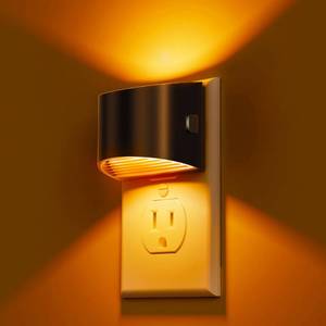 lot 20481 image: L LOHAS LED Night Light 2 Pack, Night Lights Plug into Wall, Dusk to Dawn Sensor Nightlight, 3 Level Brightness Adjustable, 1600K Amber Light - Retail $16