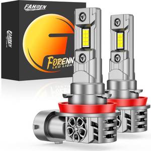 lot 20482 image: forenner Fahren New-Gen and Mordern H11 Light Bulbs, 40000LM High-Performance Brightness, H9 H8 Fog Lights 11 Size with Silent Cooling Fan IP68 Quick Install, Pack of 2 - Retail $32