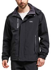 lot 20486 image: Diamond Candy Mens Hooded Waterproof Jacket Lightweight Rain Jacket Outdoor Casual Sportswear Large - Retail $45