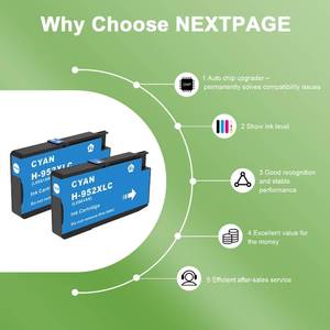 lot 20488 image: 952XL Cyan Ink Cartridges with Upgrade Device Replacement for HP 952 XL Combo Pack for HP Officejet Pro 7740 8720 8710 8210 8715 8740 8702 8730 8725 Printers (952XL Cyan High-Yield 2 Packs) - Retail $26