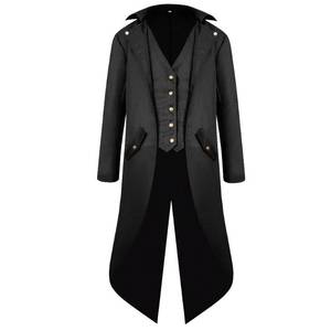 lot 20490 image: HandZY Mens Steampunk Vintage Tailcoat Jacket Gothic Victorian Frock Coat Uniform Halloween Costume Small - Retail $26