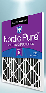lot 9723 image: Nordic Pure MERV 8 AC and Furnace Air Filter 20x30x1, 6 Pack - Retail $15