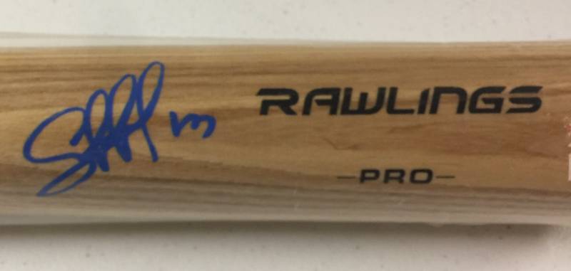 lot 1002 image: Signed Salvador Perez Kansas City Royals Full Sized Rawlings Baseball Bat with James Spence Authentication (JSA) Witnessed